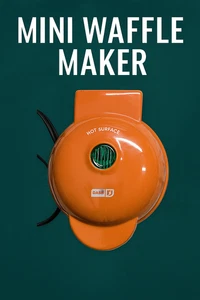 Dash Pumpkin Mini Waffle Maker Orange Nonstick Holiday Breakfast Appliance - Picture 1 of 5