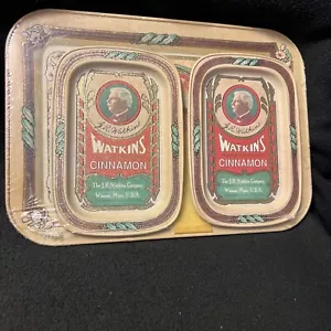 Watkins Ground Cinnamon 5 Pc. Heritage Tray Set 125th Anniversary Metal - Picture 1 of 5