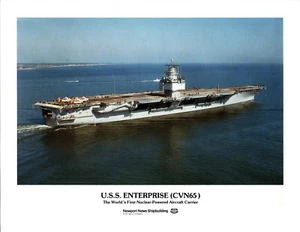 USS Enterprise CVN65 8x10 Farbfoto, plus Carrier Air Wing 1 Farbfoto - Bild 1 von 2