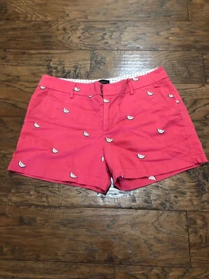 Pantalones Cortos Jones New York Rosa Bordado Sandía Algodón Talla 4 Mujer B#2 Foto 1 de 2