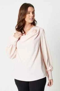 Wallis Double Gette Corsage Detail Cowl Neck Top BLUSH SIZE UK 14 £27.99 NEW - Picture 1 of 2