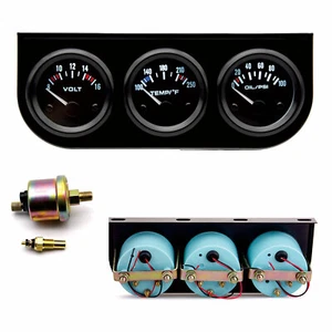 52mm Volt Meter Water Temp Oil Pressure Meter 3 in1 Car Auto Triple Gauge Kit - Picture 1 of 12
