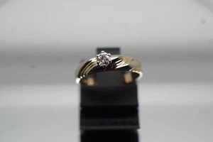  Anillo solitario, anillo de mujer, anillo, oro amarillo de 14 quilates, 0,15 quilates Brillante, diamante, 585er - Imagen 1 de 3