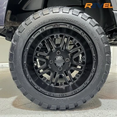 Set of 4 Golf Cart Wheels & Tires, 14" Satin Black Wheels on 23x10R14 AT Tires Foto 1 de 3