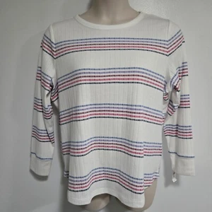 T by Talbots Petite Size 2XP White Cotton Blend Round Neck Light Sweater NEW - Picture 1 of 6