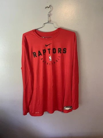Toronto Raptors Basketball NBA Nike Dri-Fit Long Sleeve Shirt Red Mens Size 3XLT Cover