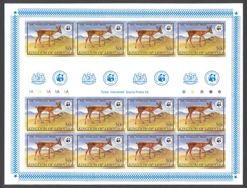Fauna D71 Wild Animals WWF Sheet MNH 1981 Lesotho CV 90 eur | eBay