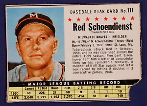 1961 Post #111 Red Schoendienst BOX only hand cut - Bild 1 von 2