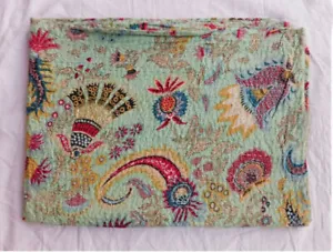 Indian Handmade Kantha Vintage Quilt Gudari Throw Cotton Bedspread Blanket - Picture 1 of 3