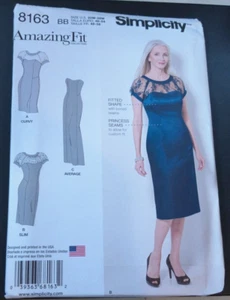 Simplicity Pattern 8163 Womens AMAZING FIT Dress 3 Lengths w/Opts Sz 20W-28W - Picture 1 of 2
