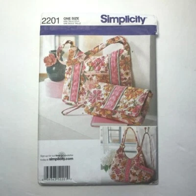 Simplicity Sewing Pattern #2201 Quilted Bags Purses Totes Clutch Wallet - Image 1 of 2