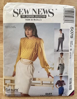 Sew News Pattern 5078 The Fashion Collection McCall’s Misses’ Skirt & Pants 8-12 - Image 1 of 3