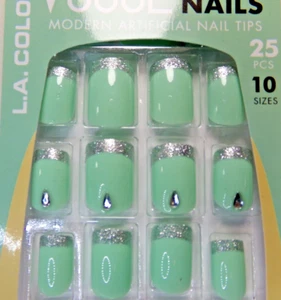 LA Colors Vogue Nails mintgrün (modern) GLUE-On Active kurze Länge - Bild 1 von 4