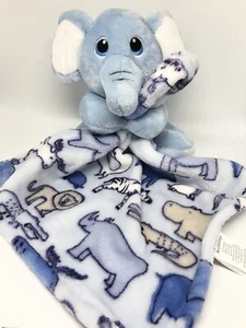 Little Beginnings Blue Elephant Plush Lovey Security Blankie - Picture 1 of 3
