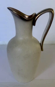 Wien KERAMOS Austria Gray Pitcher Vase w/Gold-Tone Trim Art Deco Pottery - Picture 1 of 7