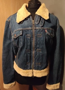 Vintage Women's Levi Strauss Sherpa Denim Jacket - Size L - Picture 1 of 17