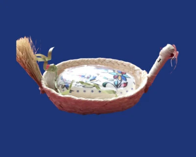 Jabonera y jabón de manos beige de fibra natural artesanal mexicana hecha a mano Foto 1 de 4