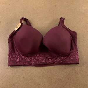 Fajas Super Women's Size 40D Burgundy Wide Back Band Underwired Control Bra NWT - Picture 1 of 4