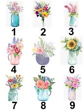 Flowers Small or Large Sticky White Paper Stickers Labels NEW