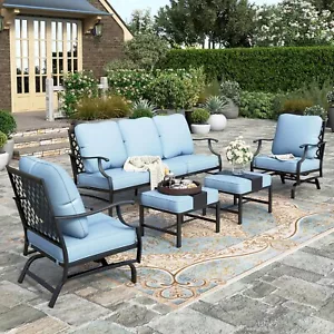 5 Piece Patio Furniture Set Outdoor Conversation Set for Lawn Garden Backyard - Picture 1 of 9