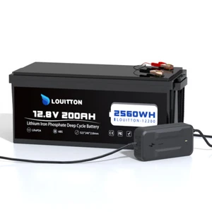 Batería de litio LiFePO4 12V 200Ah con 200A BMS 2560Wh para autocaravana solar - Imagen 1 de 14