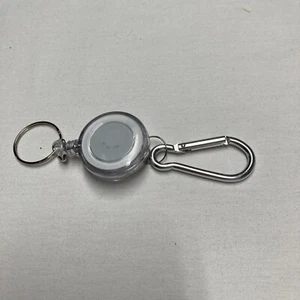 Retractable Carabiner Keychain Belt Badge Reels 27” White Clip New - Picture 1 of 5
