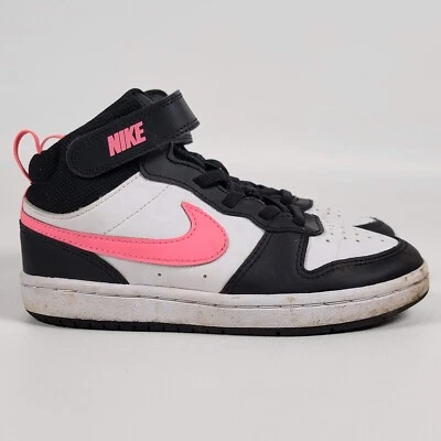 Nike Court Niños Talla 13 C Negro Blanco Rosa Cuero Tenis de Baloncesto Zapatos Foto 1 de 4