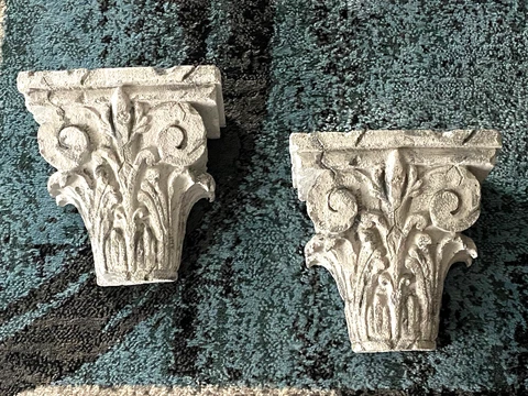 Corbels Pair Wall Shelf Hand-Painted Home Decor 11" X 10" Gray Cover