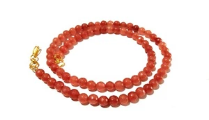 18"inch Necklace Strawberry Chalcedony Round Faceted 6mm Gemstone Loose Beads  - Imagen 1 de 5