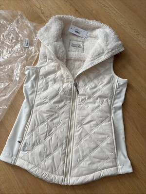 Women's STRAIGHT DOWN Anika Fitted IVORY Sherpa/Quilted Nylon Sz SM Vest New NWT - Image 1 of 4
