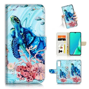 ( For Samsung S21 FE ) Wallet Case Cover AJ24283 Turtle - Photo 1 sur 7