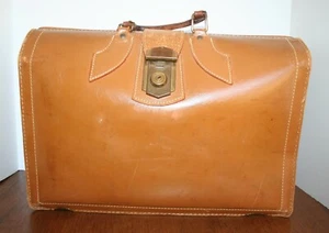 Maletín de cuero de colección estuche accesorio bolso de médico - Imagen 1 de 12