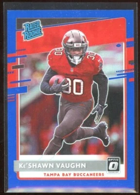 2020 Panini Optic Ke'Shawn Vaughn Blue Rated Rookie RC 30/179 #186 Buccaneers - Image 1 of 2