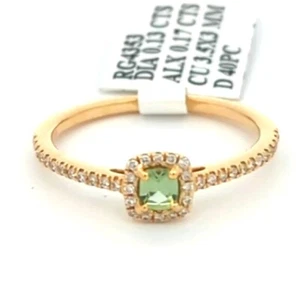 Video .30CT 14K Yellow Gold Natural Alexandrite Diamond Halo Wedding Ring - Picture 1 of 6