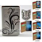 For Nokia Series - Black Swirl Theme Print Wallet Mobile Phone Case Cover