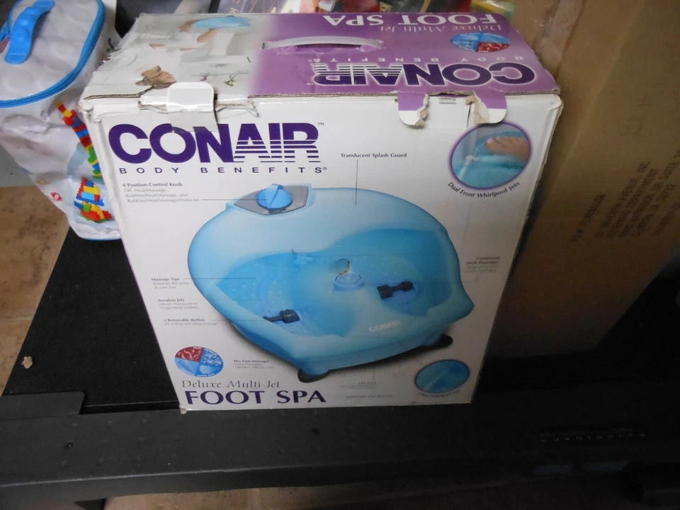Conair "Deluxe Multi-Jet Foot Spa" Set Calor, Vibración, Burbujas, Chorros de Agua USADO Foto 1 de 1