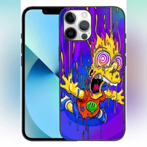 Custodia telefono iPhone 12 Graffiti BART Simpson blu viola giallo - Foto 1 di 8