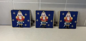 Christopher Radko Navidad Cascanueces Punta de Aguja Posavasos Juego De 3 De Colección - Imagen 1 de 6