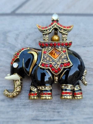 HEIDI DAUS "Magnificent Maharaja" swarovski Elephant Pin (Orig.$139.) - Image 1 of 4