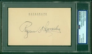 020, Rogers Hornsby HOF, Original Autograph, Index Card, Browns, PSA/DNA, "Rare" - Picture 1 of 5