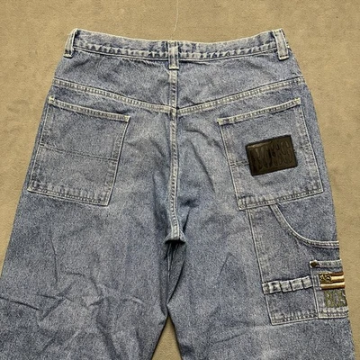 Jeans BOSS Para Hombre 38x34 (36x34) Azul Denim Suelto Carpintero Años 90 Grunge Bordado Foto 1 de 4