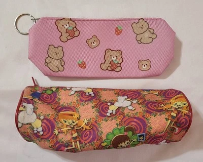 Estuche para lápices de dibujos animados de 2 piezas osos de peluche perros niñas bolsa para bolígrafos útiles escolares clase  Foto 1 de 4