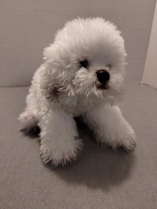 Demdaco Nat & Jules Bichon Frise White Plush Dog 12"Stuffed Animal Realistic - Picture 1 of 6