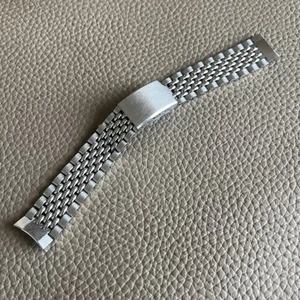 Brazalete Vintage Raro Prospect Japón Cuentas de Arroz Bor Acero Inoxidable 18MM Extremos Curvos - Imagen 1 de 23