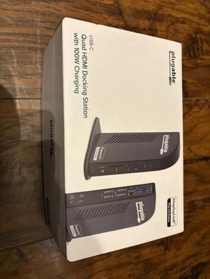 Plugable 14-in-1 USB C Docking Station with 4X HDMI,Quad Dock with 100W Charging - Image 1 of 4