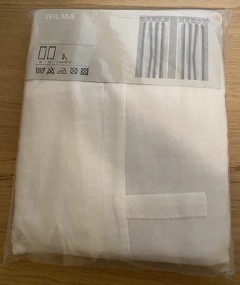 NEW IKEA Wilma White Semi Sheer Pair Curtain Panels 57"x98" TAB TOP 501.120.00 - Image 1 of 2