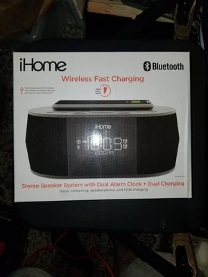 iHome Reloj Despertador para Dormitorio con Cargador Inalámbrico, Altavoz Bluetooth, USB Foto 1 de 3