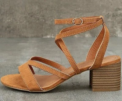 Босоножки Madden Girl Leexi из каштановой замши на высоком каблуке - размер 8 1/2 8,5 - Изображение 1 из 4