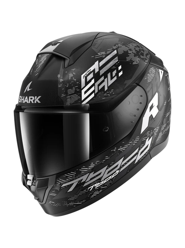 CASCO INTEGRALE SHARK RIDILL 2 MOLOKAI MAT KWS NERO BIANCO TAGLIA XS S M L - Image 1 of 3