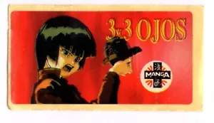PEGATINA DE CHICLE VINTAGE / OLD BUBBLE GUM STICKER MANGA ANIME 3X3 OJOS - Imagen 1 de 2